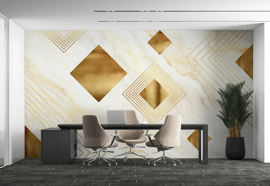 کاغذ دیواری سه بعدی شرکت طرح لوزی طلایی